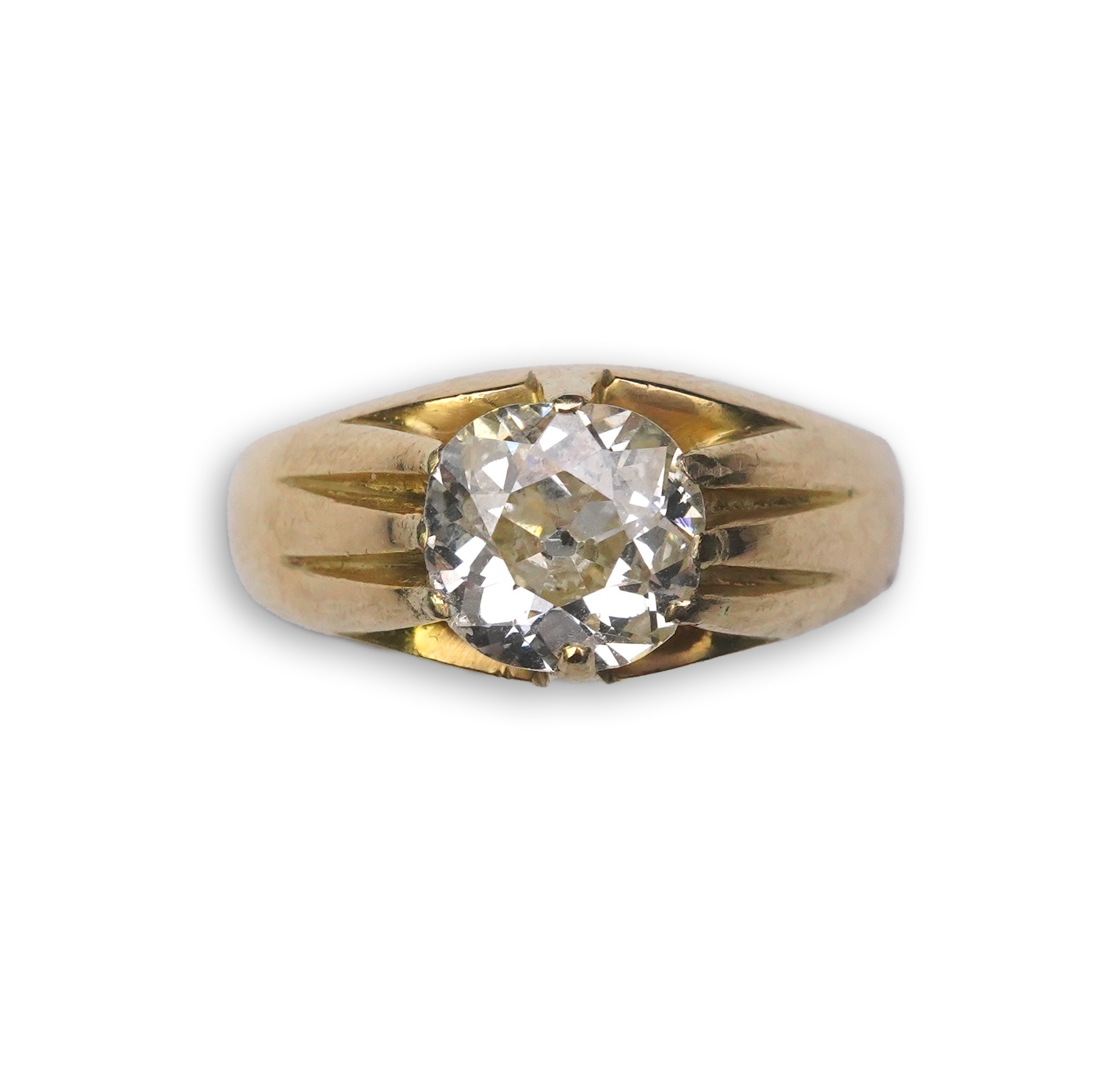 A diamond ring, 1.28 carat old mine cut diamond ring